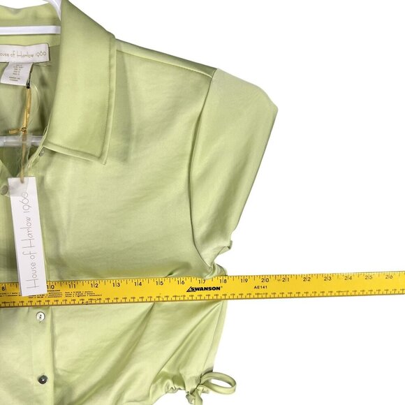 House Of Harlow 1960 NWT S Kelly Green 2 Piece Set Crop Top Wide Leg Pant Hippie - Picture 7 of 16